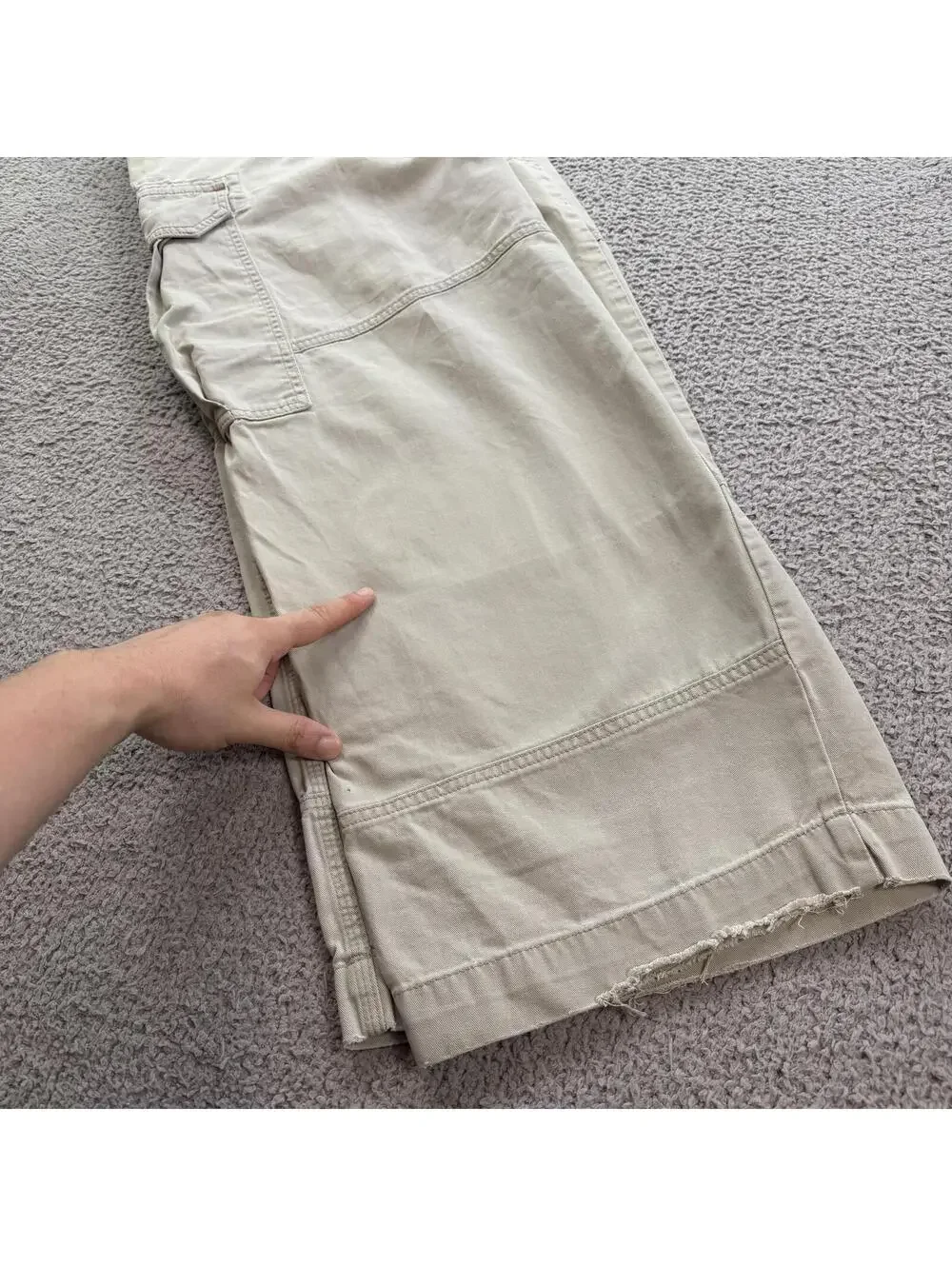 Vintage JNCO Jeans J375T Khaki Cargo Pants Made In USA 36x32 Wide Leg Y2K Skater